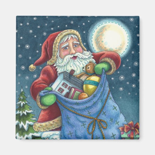 AIMANT TOIT PÈRE NOËL SAC DE JOUETS, DOLLHOUSE, HOBBYHORS (Devant)