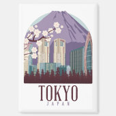 Aimant Tokyo Japan – Vintage Travel Poster Style  (Recto)