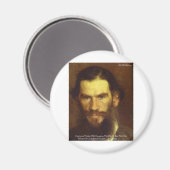 Aimant Tolstoï "Change Yourself" Citation de sagesse Cade (Recto/Verso)
