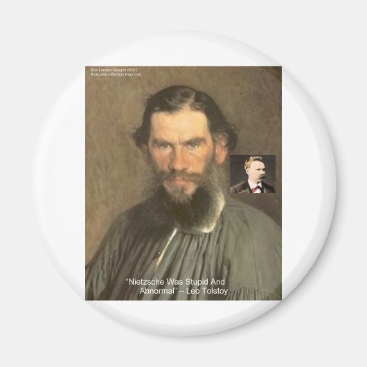 Aimant Tolstoï "Nietzsche = Stupid Cadeaux De Devis Tee - (Devant)