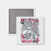 Aimant Tom et Jerry Regardez votre dos (Recto/Verso)
