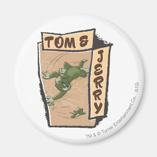 Aimant Tom et Jerry sur un canapé tan (Devant)