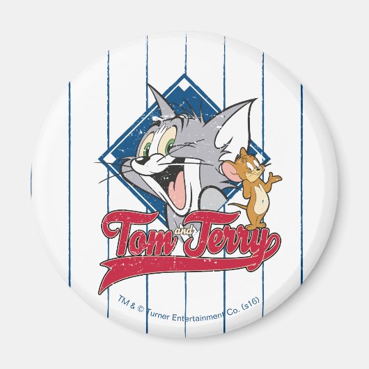 Aimant Tom Et Jerry | Tom Et Jerry Sur Diamant De Basebal (Devant)