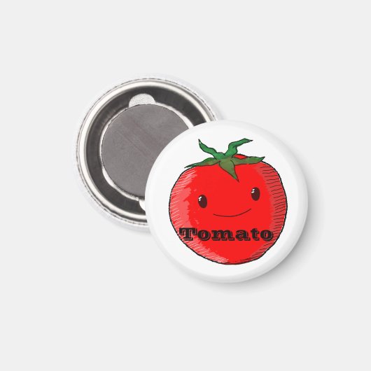 Aimant Tomate Cartoon Cute Avec Texte (Recto/Verso)