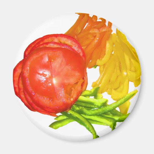 Aimant Tomate empilée avec poivrons tranchés (Devant)