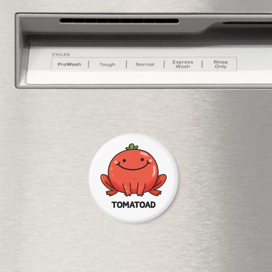 Aimant Tomatoad Funny Tomato Toc Pun (In Situ (Lave-vaisselle))