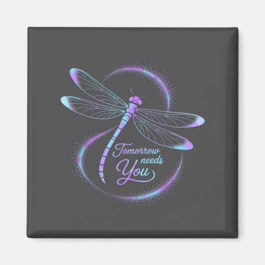 Aimant Tomorrow Needs You Suicide Awareness Dragonfly  (Devant)