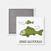 Aimant Ton Poisson. Mon Poisson. La taille compte ? ! (Recto/Verso)