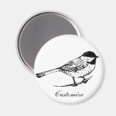Aimant Tonnerre de chickadee à calotte noire (Recto/Verso)