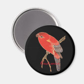 Aimant Tonnerre de perroquet rouge tropical (Recto/Verso)