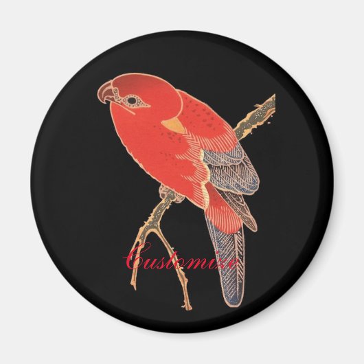 Aimant Tonnerre de perroquet rouge tropical (Devant)