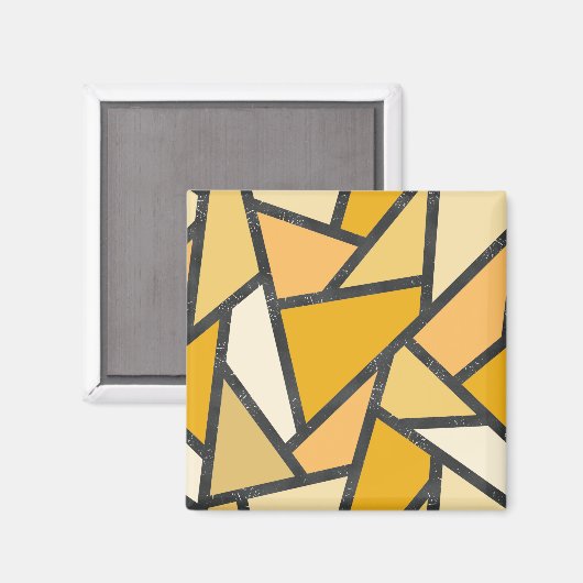 Aimant Tons de motif en vitrail jaune (Recto/Verso)