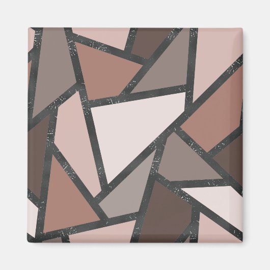 Aimant Tons de motif en vitrail marron (Devant)