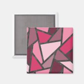 Aimant Tons de motif en vitrail rose (Recto/Verso)