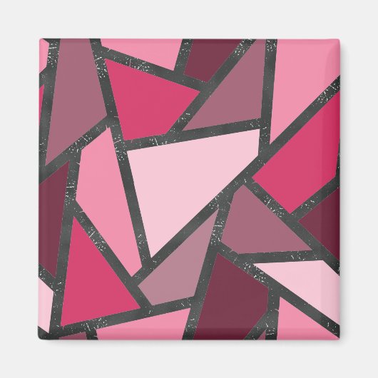 Aimant Tons de motif en vitrail rose (Devant)