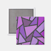 Aimant Tons de vitrail violet motif (Recto/Verso)