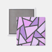 Aimant Tons du motif en vitrail lilas (Recto/Verso)