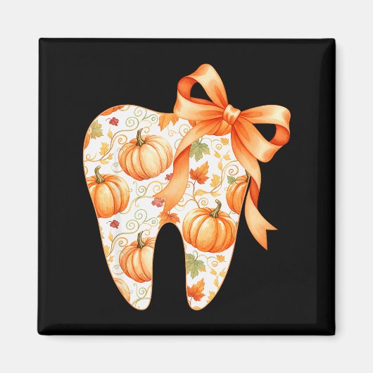 Aimant Tooth Coquette Bow Dentist Thanksgiving Dental Ist (Devant)