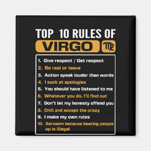 Aimant Top 10 des règles de Virgo, Funny Virgo Facts, Zod