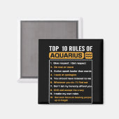 Aimant Top 10 rules of Aquarius, Funny Aquarius 10 rules (Recto/Verso)