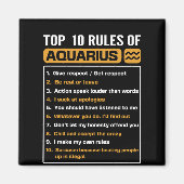 Aimant Top 10 rules of Aquarius, Funny Aquarius 10 rules (Devant)