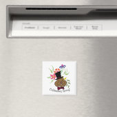 Aimant Top Hat Bow Cravate Printemps Fleurs Groundhog (In Situ (Lave-vaisselle))