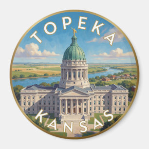 Aimant Topeka Kansas Prairie Capitale Voyage Art