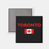 Aimant Toronto Canada Drapeau canadien Couleur foncée (Recto/Verso)