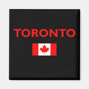 Aimant Toronto Canada Drapeau canadien Couleur foncée