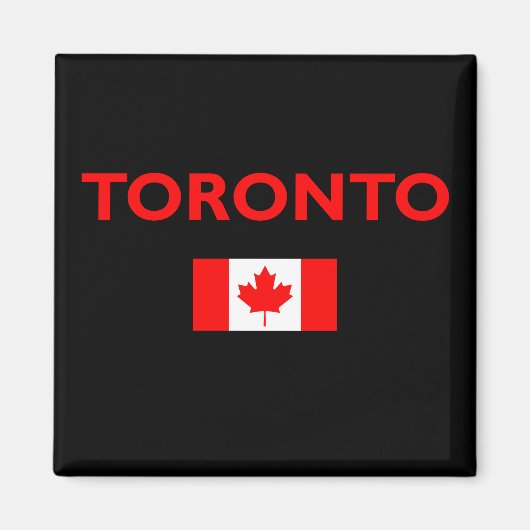 Aimant Toronto Canada Drapeau canadien Couleur foncée (Devant)