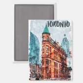 Aimant Toronto Ontario Canada Aquarelle de voyage (Recto/Verso)