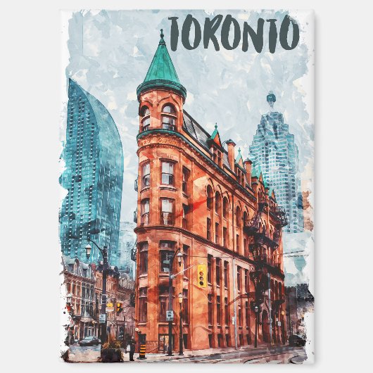 Aimant Toronto Ontario Canada Aquarelle de voyage (Recto)