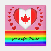 Aimant Toronto Pride & Hearts & Rainbow Flag / Love (Devant)