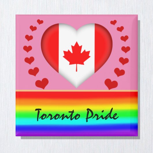 Aimant Toronto Pride & Hearts & Rainbow Flag / Love