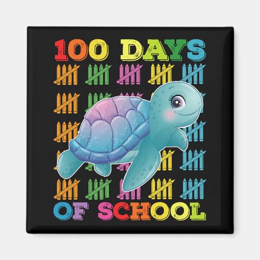 Aimant Tortue 100 Jours D'école Enseignant Élève (Devant)