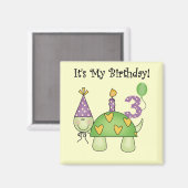 Aimant Tortue 3ème Anniversaire Tshirts et cadeaux (Recto/Verso)