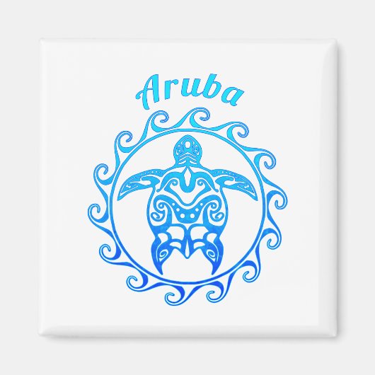 Aimant Tortue bleue Aruba (Devant)