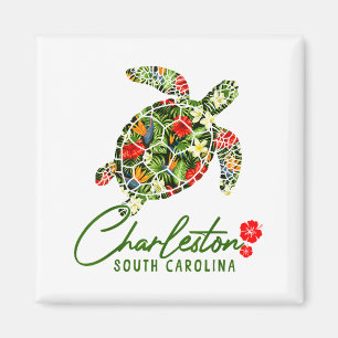 Aimant Tortue de mer de Charleston Caroline du Sud Hibisc