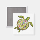 Aimant Tortue de mer mignonne (Recto/Verso)