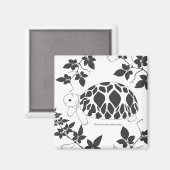 Aimant tortue étoile birman (feuille bw) (Recto/Verso)
