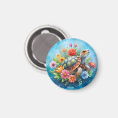 Aimant Tortue florale (Recto/Verso)