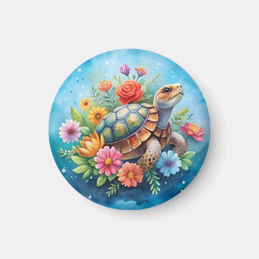 Aimant Tortue florale (Devant)