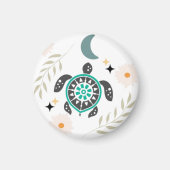 Aimant Tortue Florale Boho -Crescent Moon (Devant)