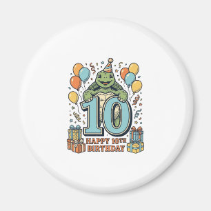 Aimant Tortue mignonne Conception de fête vintage pour 10