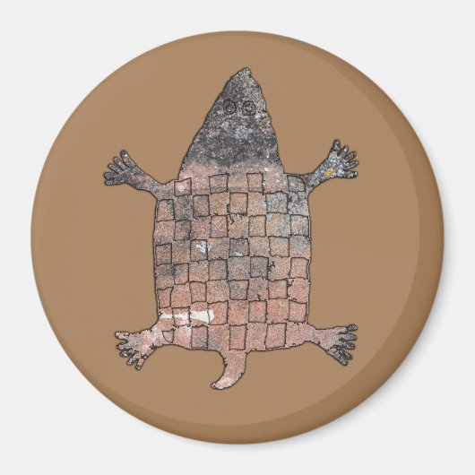 Aimant Tortue stylisée - Mimbres Poterie Design (Devant)