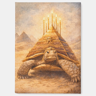 Aimant Tortue Sulcata gâteau d'anniversaire pyramide égyp