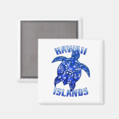 Aimant Tortue tribale Hawaii Vacances (Recto/Verso)