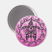 Aimant Tortue tribale noire (Recto/Verso)