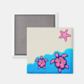 Aimant Tortues de Honu rose (Recto/Verso)