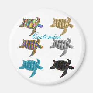 Aimant Tortues de mer multicolores Thunder_Cove